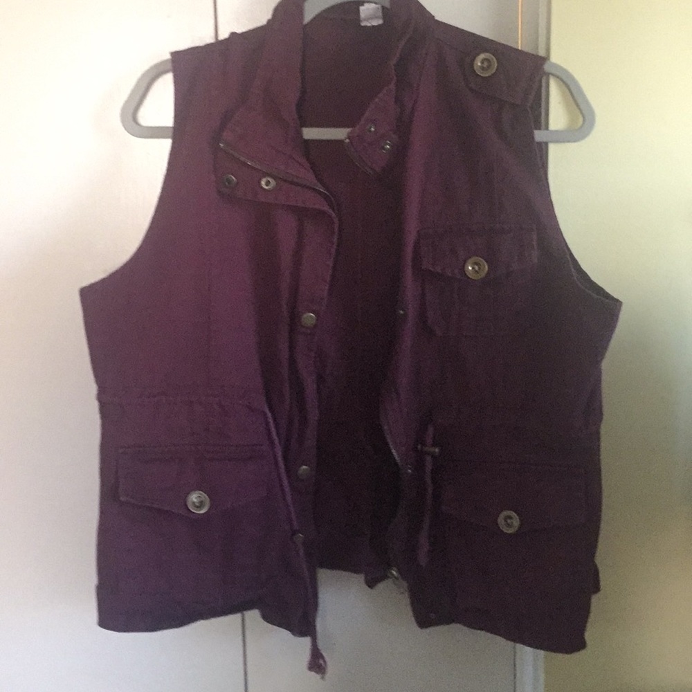 Maroon Canvas Vest